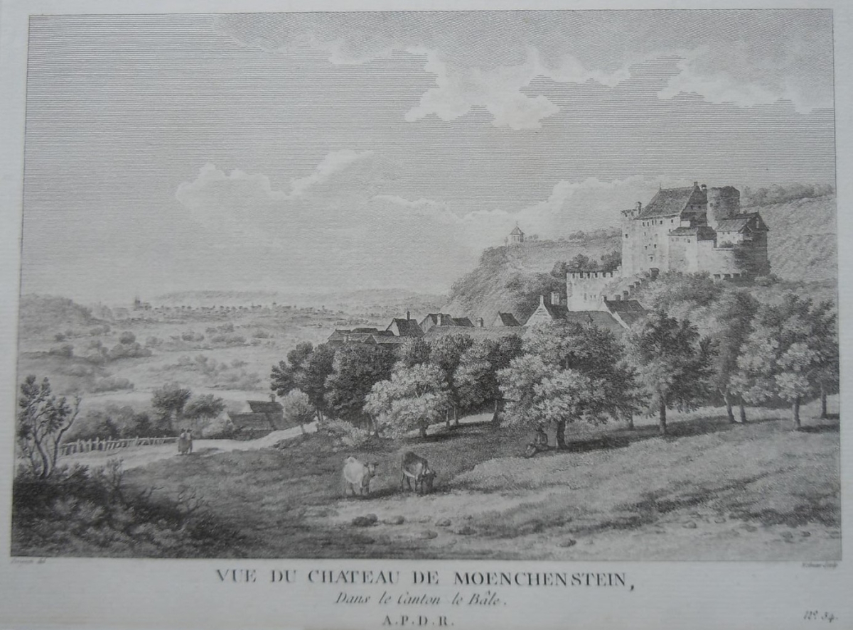 <p>331  Vue du Chateau de Moenchenstein  A.P,D.R. Zurlauben</p>